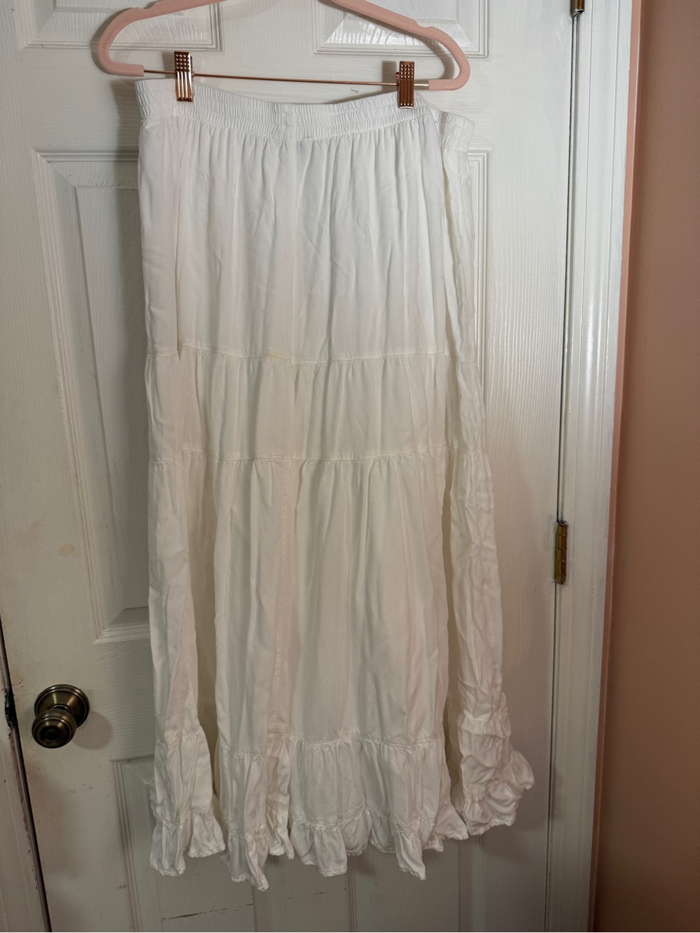 American Eagle Outfitters White Tiered Maxi Skirt